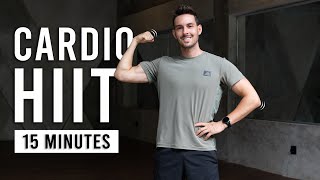 15 Minute Fat Burning Cardio HIIT Workout  Burn 300 Calories  No Equipment No Repeat [upl. by Zoa513]