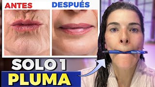 ¡ELIMINA LAS ARRUGAS DE LA BOCA usando 1 Bolígrafo en 30 segundos 🖊️ [upl. by Aitnuahs]