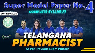 Super Model Paper 4  Telangana pharmacist  According to the syllabus and pattern [upl. by Genisia680]