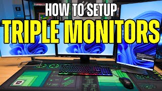 How To Setup Triple Monitors in 2024  StepByStep [upl. by Wenda936]