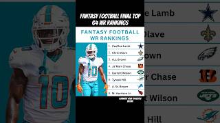 Fantasy Football Top 64 WR FINAL Rankings [upl. by Evin]