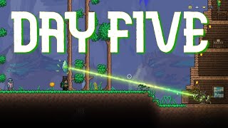 Mechanical bosses Chlorophyte mining  Terraria Day 5 [upl. by Cirderf736]