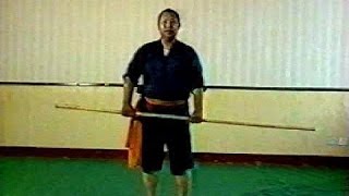 Shaolin Kung Fu weapon basic staff moves [upl. by Steep]