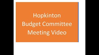 Hopkinton Budget Committee 5152024 [upl. by Waneta]