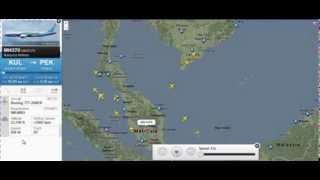 Flight MH370 as it vanishes from Flight tracker [upl. by Macnair]