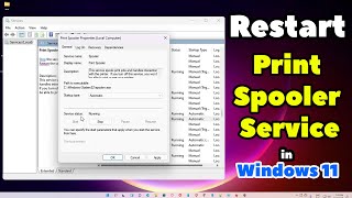 How to Restart Print Spooler in Windows 11 PC or Laptop  2024 [upl. by Yanaj]