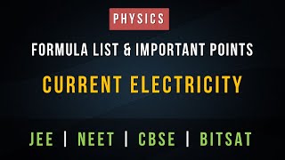 Current Electricity – Formula List amp Important Points for Revision  CBSE JEE NEET  COACHENGG APP [upl. by Neros273]