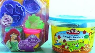 Playdoh Disney Princess and Playdoh Fun with Numbers Bucket Playsets [upl. by Lewendal]