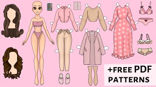 NEW PAPER DOLL DRESS UP WITH WARDROBE DIY amp FREE PRINTABLE [upl. by Aneekal742]