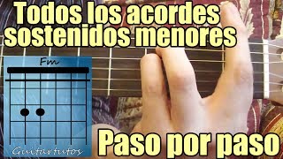 Como tocar acordes de guitarra para principiantes Sostenidos menores [upl. by Niobe]