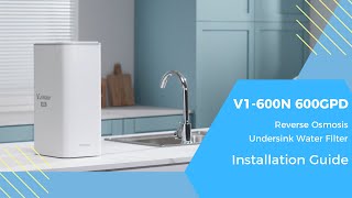 How to Install 600GPD Reverse Osmosis Undersink Water Filter System VonWater V1600N [upl. by Eecyal]