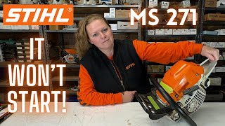 Stihl MS 271 Farm Boss Customer Says WHY Wont My Chainsaw START  Will It Run On Water [upl. by Nosilla]