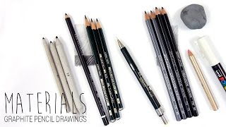 Drawing MaterialsArt Supplies I use for my graphite pencil drawings  Emmy Kalia [upl. by Enilorak]