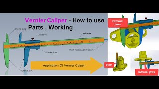 Vernier Caliper  How to use  Parts  Least Count  Application [upl. by Annoeik]