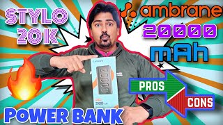 Best PowerBank Under 2000 🔥 Ambrane 20000 mAh PowerBank Unboxing and Review ⚡️ 20 Watt Fast Charging [upl. by Wiersma]