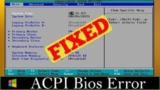 FIXED Error ACPI BIOS Error Problem Issue 100 Working [upl. by Ailliw]