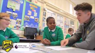 Premier League Reading Stars  Burton Albion player Ben Fox visits Riverview Primary School [upl. by Arriaet75]