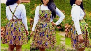 How I made my Simple Dungaree African Print Skirt Beautarie [upl. by Lacram]