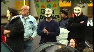 20120112  3NEWS  V FOR VENDETTA AUTHOR ALAN MOORE APPLAUDS OCCUPY PROTESTS [upl. by Jillane]