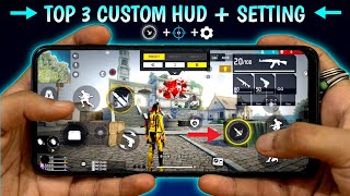 Top 3 Best Custom HUD  Setting  Secret  Free Fire New Headshot Setting quot [upl. by Naujek902]