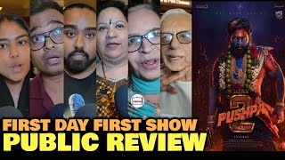 Pushpa 2 PUBLIC REVIEW  First Day Media Show  Allu Arjun Rashmika Fahad  Hindi [upl. by Palmer193]