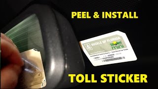 How to INSTALL Unpeel Transponder Vehicle Car Windshield STICKER Sunpass Mini EPass EZPass TollTag [upl. by Backer]