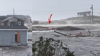 Storm in Newfoundland heavy Fiona flooding in Port aux Basques today [upl. by Eisac]