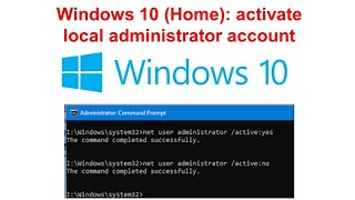 windows 10 home edition enable administrator account [upl. by Dawaj949]