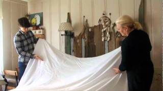 How To Make A Bed With A Flat Smooth White Linen Sheet [upl. by Jacqui]