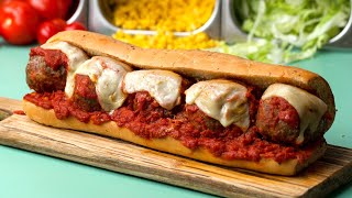 Giant Meatball Marinara Sub Recipe [upl. by Goulden]