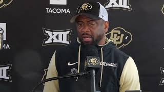 Coach Gary quotFleaquot Harrell football post practice media availability [upl. by Aikaz323]