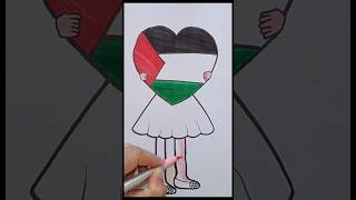 How to draw a Palestine flag for kids shorts ytshorts [upl. by Sonitnatsok]