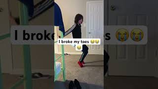 I broke my toes 😭😭🤣 shorts funny memes comedyvideos [upl. by Rahmann]