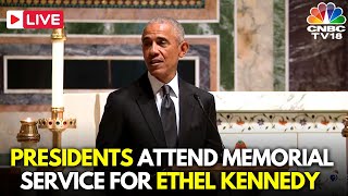 Barack Obama LIVE US Presidents Pay Tribute to Ethel Kennedy at Washington Memorial Service  N18G [upl. by Schreiber620]