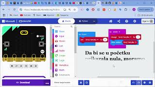 Mikrobit vežba Brojač koraka na mikrobitu [upl. by Nnagem]