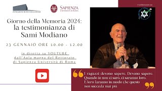 Giorno della Memoria 2024 la testimonianza di Sami Modiano [upl. by Ellenaej]