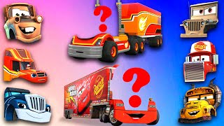 CORRECTLY GUESS THE HEAD  Truck Blaze and the Monster Machines amp Mack Truck Lightning McQueen 🧩🌈 [upl. by Angi534]