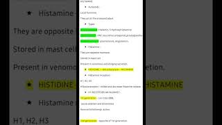 Histamine AntihistamineAutocoids ytshorts pharmacy GPAT mpharma subscribe coral pharmacy [upl. by Baugh]