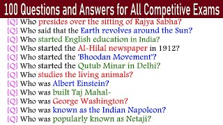 100 Questions and Answers for All Competitive Exams  India GK  India Quiz In English [upl. by Massimo]