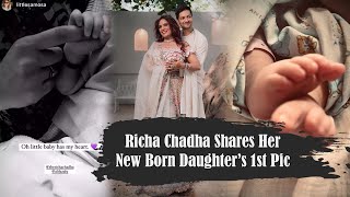 Richa Chadha Shares Her New Born Daughters 1st Pic  Richa Chadha And Ali Fazal Daughter [upl. by Sumaes]