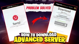 Advance Server Download Problem Solved  Free Fire Advance Server [upl. by Hemminger]