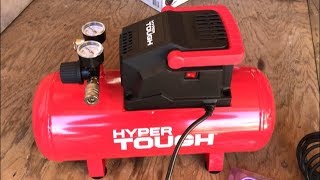 REVIEW quotHYPER TOUGHquot 3gallon 100psi air compressor [upl. by Ahsilam]