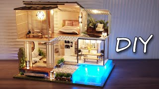 DIY Miniature Dollhouse Kit  Elegant amp Quiet With Garden Villa Design  Relaxing Satisfying Video [upl. by Drisko]