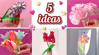 5 Ideas  DIY BIRTHDAY GIFT IDEAS  Cute gifts  DIY paper flowers 💐 [upl. by Anertak]