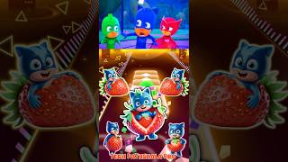 PJ Masks Strawberry  Owlette 🆚 CatBoy 🆚 Night Ninja 🆚 Gekko X Dance Song Tiles Hop shorts [upl. by Ramal581]