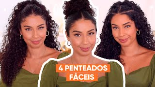 4 PENTEADOS FÁCEIS PRA CABELO CACHEADO  JULIANA LOUISE [upl. by Nebra377]