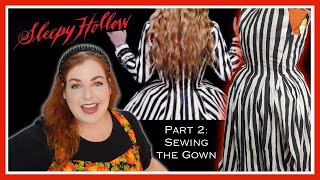 My Halloween Costume  How I made the striped Sleepy Hollow dress [upl. by Mcquoid]