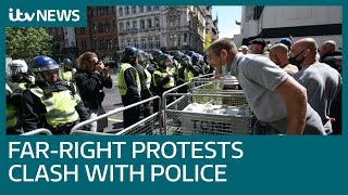 Tensions rise as police try to stop farright protest clashing with BLM  ITV News [upl. by Okiek]