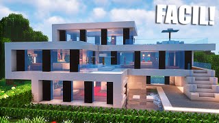 ✔ Como hacer una MANSION MODERNA en Minecraft para Survival Tutorial [upl. by Kern]