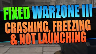 FIX COD Warzone 3 Crashing Freezing Not Launching and Dev Errors On PC [upl. by Aihsilat148]